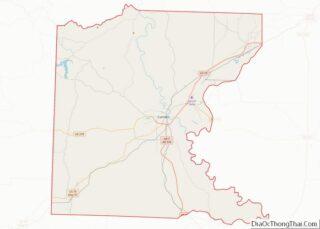 Map of Ouachita County, Arkansas