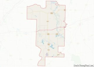 Map of Prairie County, Arkansas