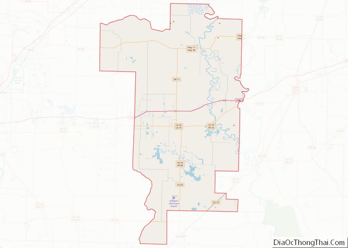 Map of Prairie County