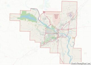 Map of Pulaski County, Arkansas