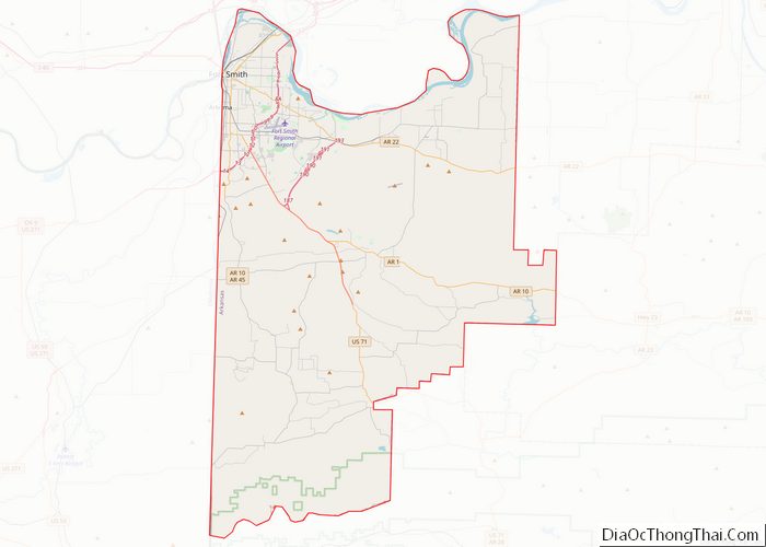 Map of Sebastian County