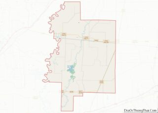 Map of Woodruff County, Arkansas