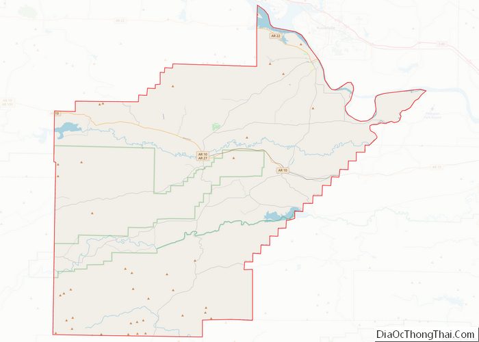 Map of Yell County