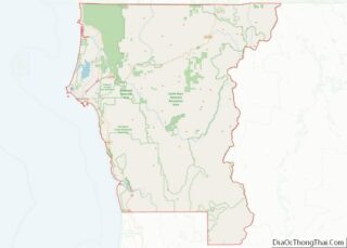 Map of Del Norte County, California