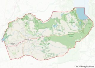 Map of El Dorado County, California