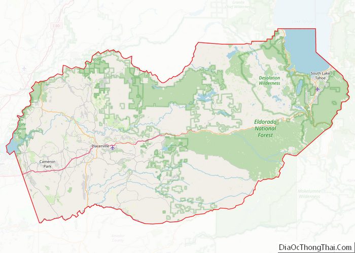 Map of El Dorado County
