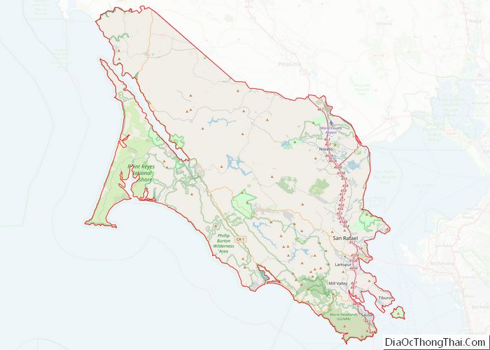 Map of Marin County