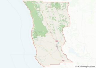 Map of Mendocino County, California