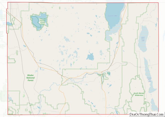 Map of Modoc County