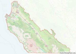 Map of Monterey County, California