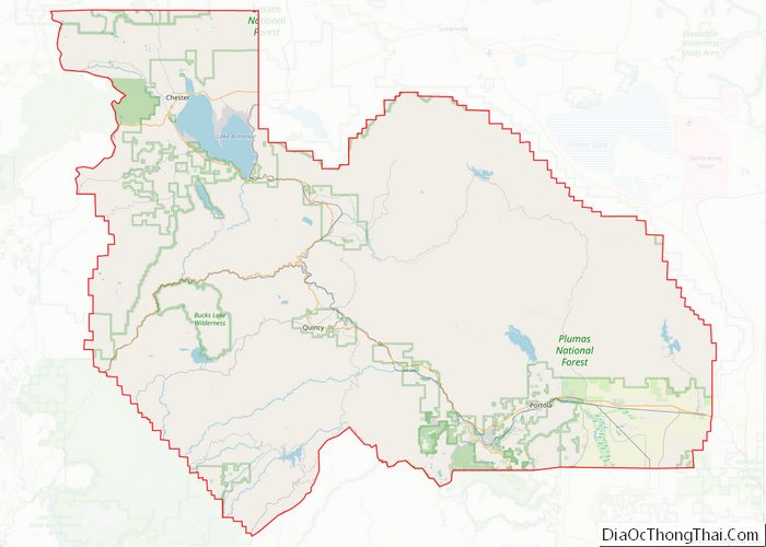 Map of Plumas County