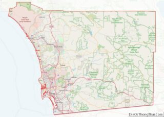 Map of San Diego County, California