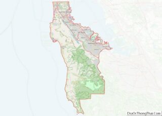 Map of San Mateo County, California