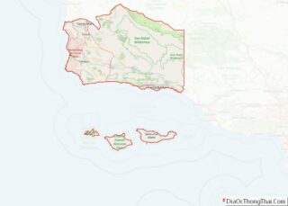 Map of Santa Barbara County, California