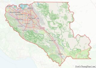 Map of Santa Clara County, California