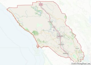 Map of Sonoma County, California