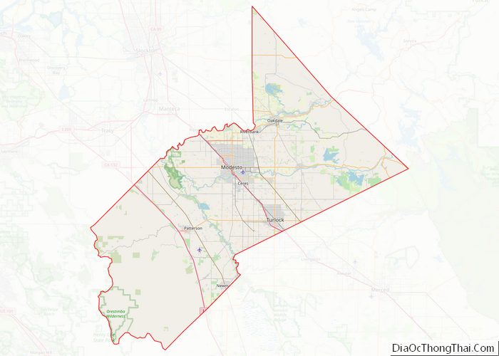 Map of Stanislaus County