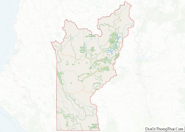 Map of Trinity County