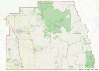 Map of Tulare County, California