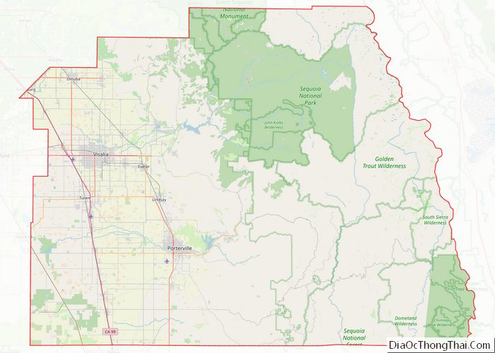 Map Of Tulare County, California - Thong Thai Real