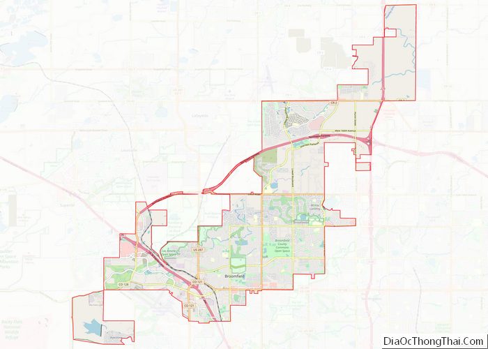 Map of Broomfield City And County