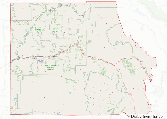 Map of Eagle County, Colorado - Thong Thai Real