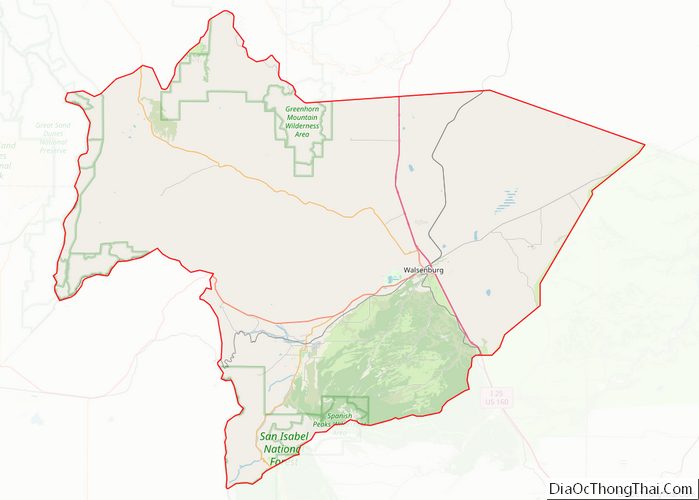 Map of Huerfano County