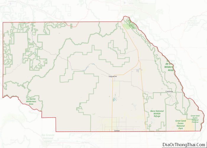 Map of Saguache County