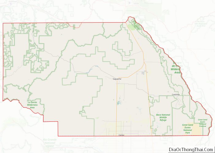 Map of Saguache County, Colorado - Thong Thai Real