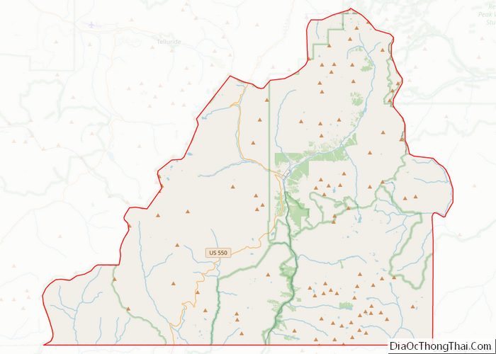 Map of San Juan County, Colorado