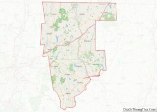 Map of Tolland County, Connecticut