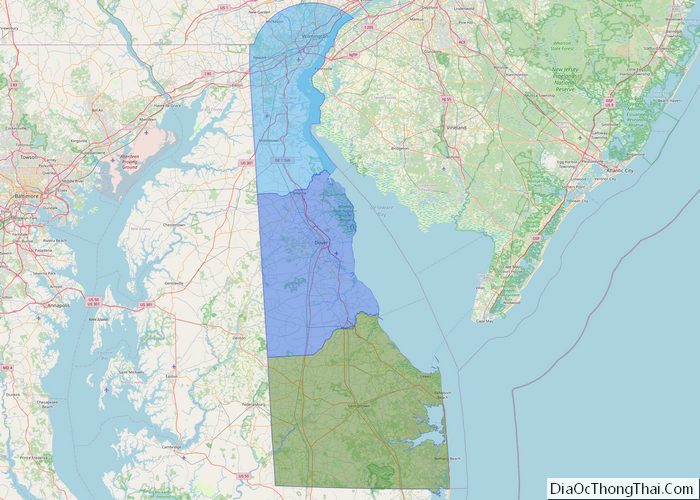 Political map of Delaware State - Printable Collection