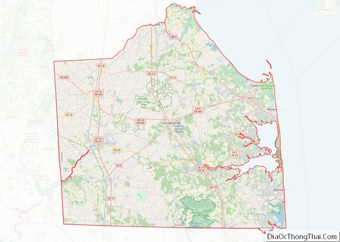 Map of Sussex County