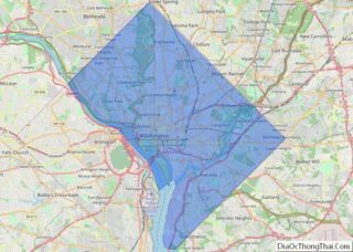 Political map of District of Columbia Federal District – Printable Collection