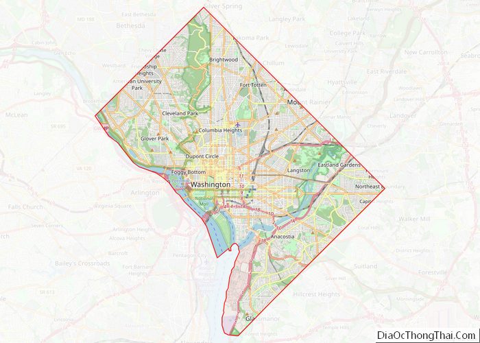 Map of District of Columbia District, District of Columbia - Thong Thai ...