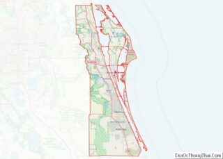 Map of Brevard County, Florida