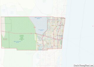 Map of Broward County, Florida