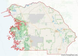 Map of Citrus County, Florida