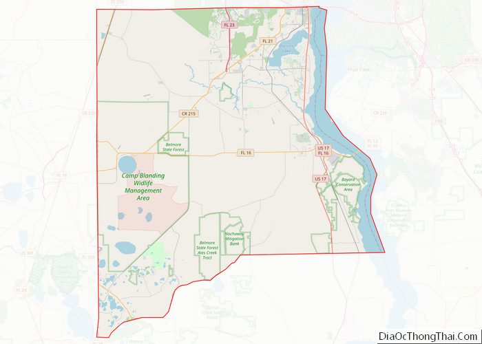 Map of Clay County, Florida - Thong Thai Real