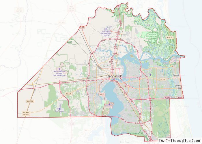 Map of Duval County