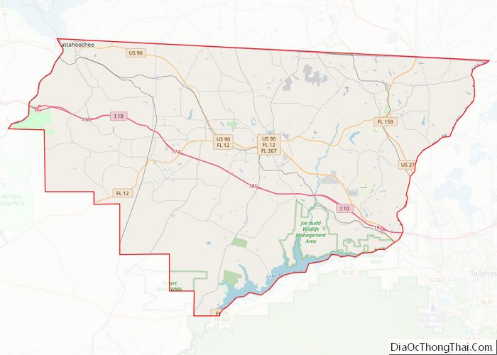 Map of Gadsden County