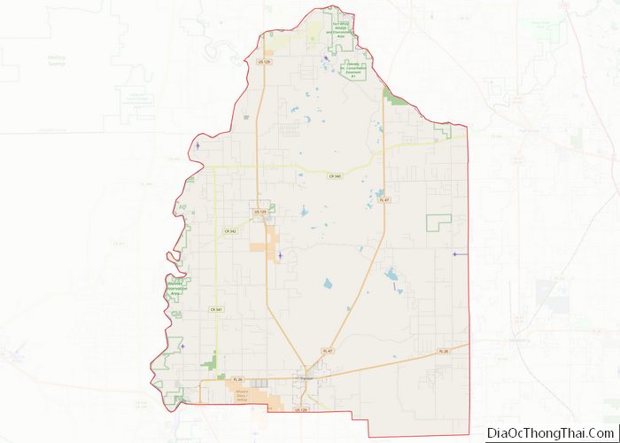 Map of Gilchrist County