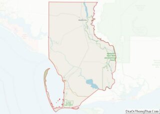 Map of Gulf County, Florida