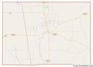 Map of Hardee County, Florida