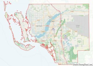 Map of Lee County, Florida