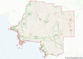 Map of Levy County, Florida