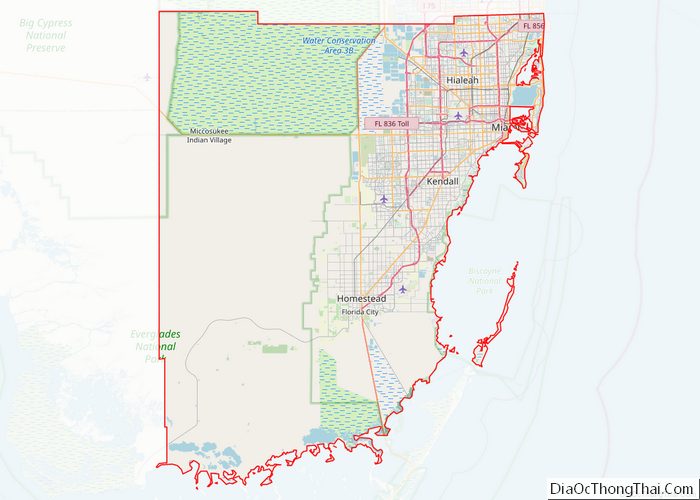 Map of Miami-Dade County