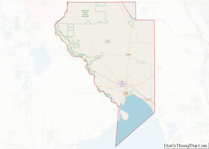 Map of Okeechobee County