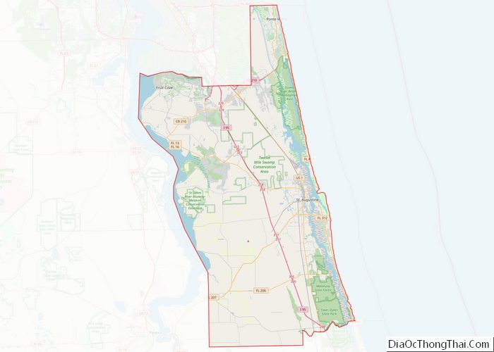 Map of Saint Johns County