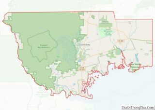 Map of Wakulla County, Florida